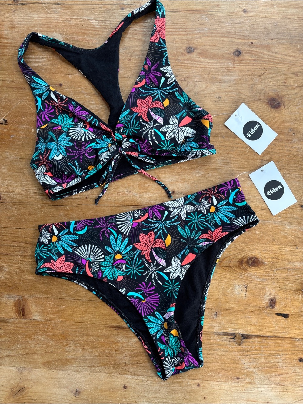 Eidon Surf | Black Tropical Floral Bikini Set